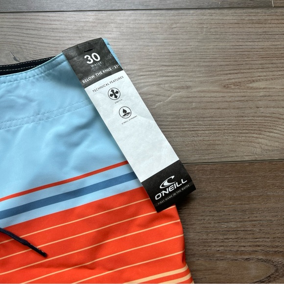 Mens Size 30in O’Neill Board Shorts Blue/Orange Swim Below The Knee - Picture 2 of 6